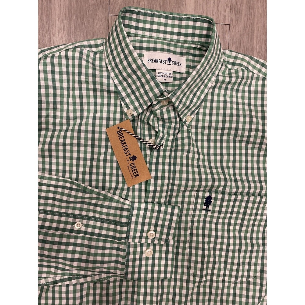 Breakfast Creek Plaid Casual Long Sleeve Button Up Shirt Mens Size M Green NWT